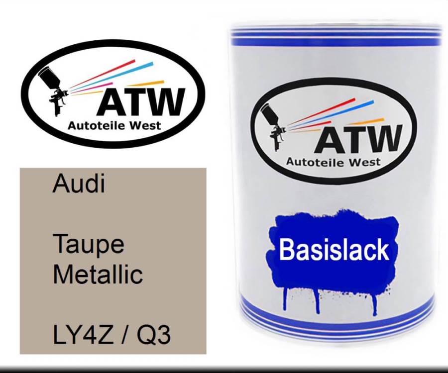 Audi, Taupe Metallic, LY4Z / Q3: 500ml Lackdose, von ATW Autoteile West.